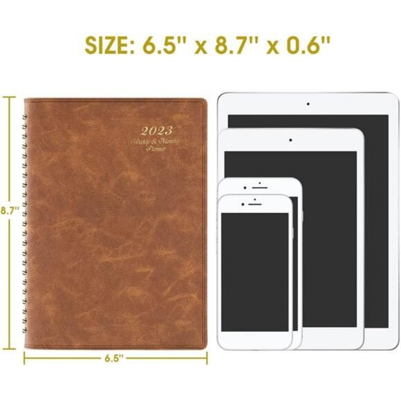 2023 Planner - Planner 2023, Weekly & Monthly Planner, 6.5" x 8.7" - Brown - Picture 6 of 7